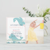 ナルファールウェーブズシーピンクガール誕生日写真Inv 招待状 (スタンド正面)