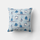 ナルファールブルー雪片パターン クッション (裏面)