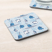 ナルファールブルー雪片パターン コースター (左側)