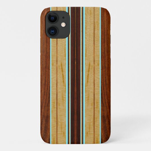 ナルホウコアフェイクウッドサーフボードアクア Case-Mate iPhoneケース (裏面)