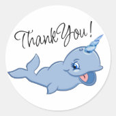 ナルホールブルー |かわいいベビーかわいい海動物 ラウンドシール (正面)