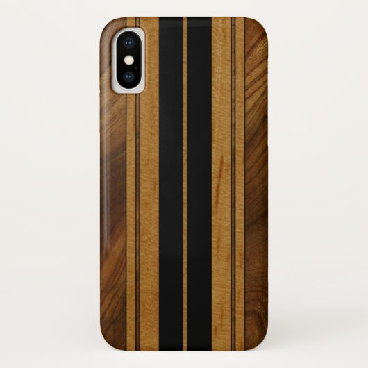 ナルムアコアウフェイクッドサーフボードブラック Case-Mate iPhoneケース (裏面)