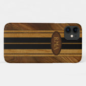 ナルムアコーアフェイクウッドモノグラムサーフボード Case-Mate iPhoneケース (裏面(横))