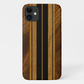 ナルムアコーウフェイクウッドサーフボードブラック iPhone 11 ケース