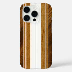 ナルムアコーウフェイクウッドサーフボードホワイト iPhone 16 PROケース
