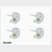 ナルワルとパイナップルのシール 楕円形シール (シート)