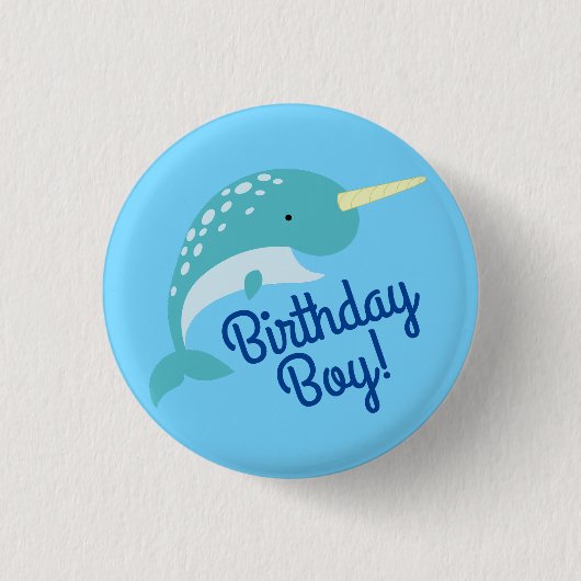 ナルワーズ海かわいい1歳の誕生日パーティーテーマ 缶バッジ (正面)