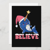 ナルワールのクリスマス スノー フェアリー ライトを信じて シーズンカード (正面/裏面)