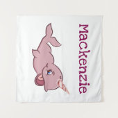 ナルワール ピンク | かわいいチビ カートゥーン オーダーメイド タペストリー (正面(横))