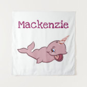 ナルワール ピンク | かわいいチビ カートゥーン オーダーメイド タペストリー (正面)