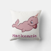 ナルワール ピンク | ガーリー カワイイ チビ カートゥーン オーダーメイド クッション (裏面)