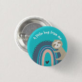 ナレインボハグボタンのナマケモノ 缶バッジ (正面&裏面)