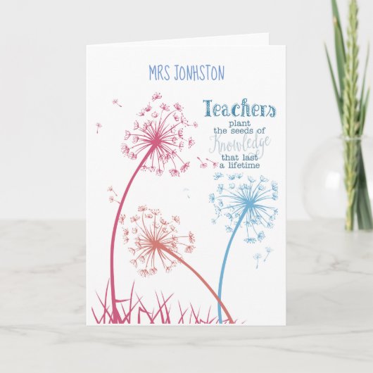 ナレッジの種をまくタンポポ引用文 カード (正面)