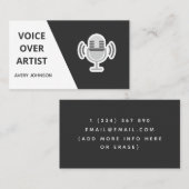 ナレーションアーティスト 黒 白 グレー クラシック クリーン 名刺 (正面/裏面)