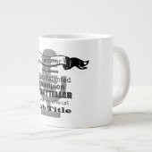 ナレーターの役職のマグカップ – 黒 ジャンボコーヒーマグカップ (正面右)