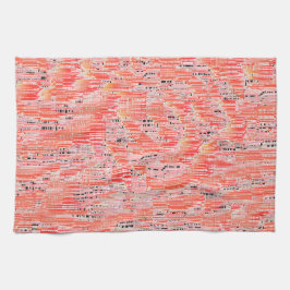 ナローサーモン及びモザイク効果 キッチンタオル