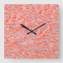 ナローサーモン及びモザイク効果 スクエア壁時計