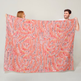 ナローサーモン及びモザイク効果 フリースブランケット