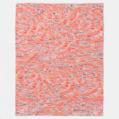 ナローサーモン及びモザイク効果 フリースブランケット (正面)