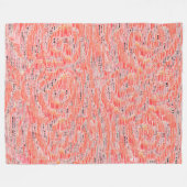 ナローサーモン及びモザイク効果 フリースブランケット (正面(横))