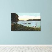 ナローズでのボートの眺め キャンバスプリント (インサイチュ (ウッドフロア))