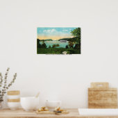 ナローズに入るボストンボートの景色 ポスター (キッチン)