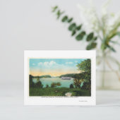 ナローズに入るボストンボートの景色 ポストカード (スタンド正面)