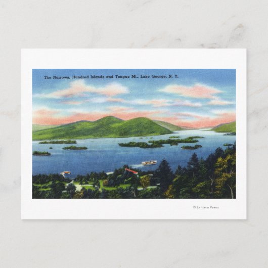 ナローズ、100の島、舌のマウンテンビュー ポストカード (正面)