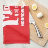 ナローボートと運河ボートア保ルの運河 キッチンタオル (四つ折り)