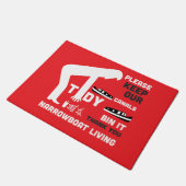 ナローボートと運河ボートア保ルの運河 ドアマット (アングル)