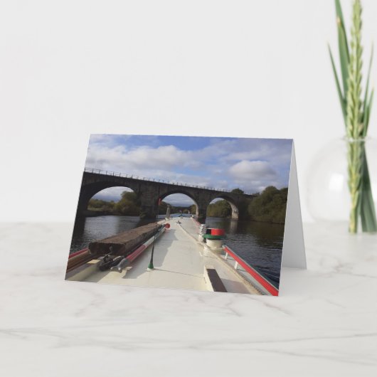 ナローボートをテーマにしたカード。あなた空白の自身のメッセージを カード (正面)