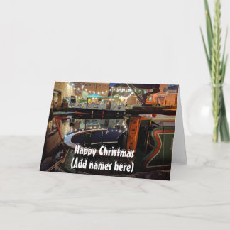 ナローボートをテーマにしたクリスマス カード