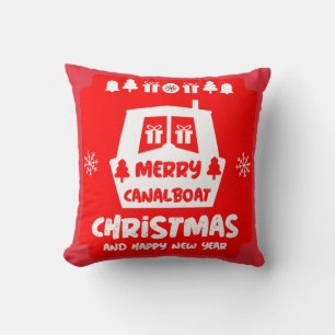 ナローボートカナルクリスマスクリスマスギフト クッション
