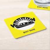 ナローボートカナルボートリビングタンブラーTr スクエアペーパーコースター (アングル)