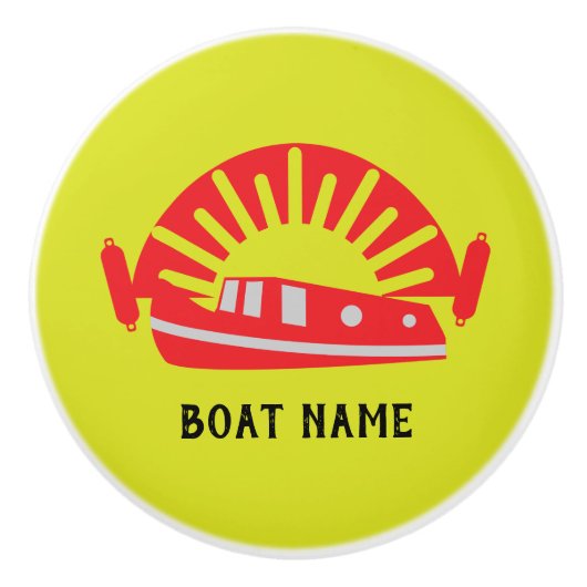 ナローボートカナルボートリビングドオーマケチェーンウッド セラミックノブ (正面)