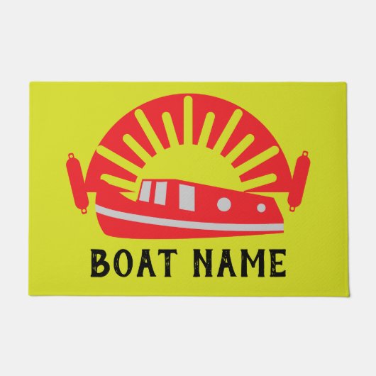 ナローボートカナルボートリビングドormat ドアマット (正面)