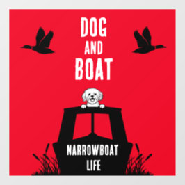 ナローボートカナルボート犬のオーナー ウィンドウサイン