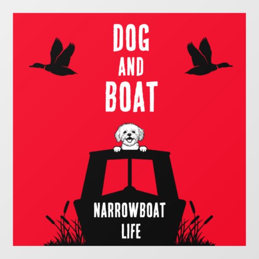 ナローボートカナルボート犬のオーナー ウィンドウサイン (シート)