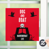 ナローボートカナルボート犬のオーナー ウィンドウサイン (ホーム)