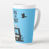 ナローボートカナルボート犬のオーナー カフェラテマグ (右アングル)