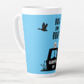 ナローボートカナルボート犬のオーナー カフェラテマグ (左アングル)