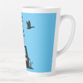 ナローボートカナルボート犬のオーナー カフェラテマグ (右)