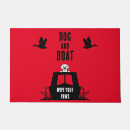 ナローボートカナルボート犬のオーナー ドアマット