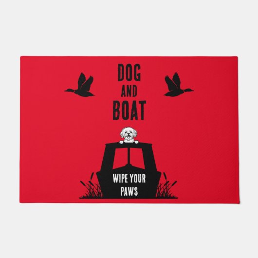 ナローボートカナルボート犬のオーナー ドアマット (正面)