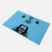 ナローボートカナルボート犬のオーナー ドアマット (アングル)