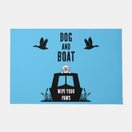 ナローボートカナルボート犬のオーナー ドアマット