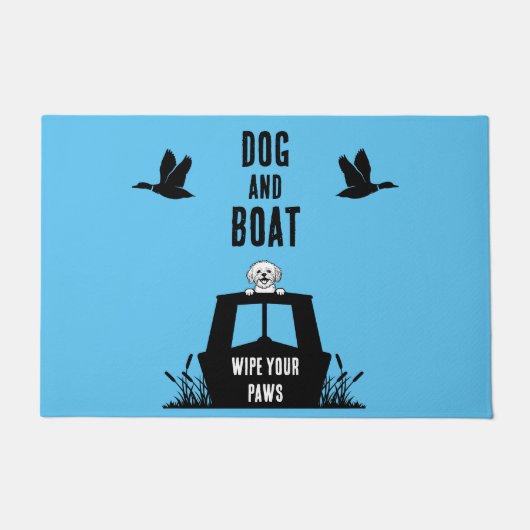 ナローボートカナルボート犬のオーナー ドアマット (正面)