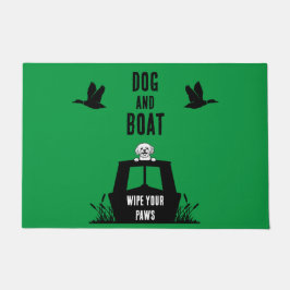 ナローボートカナルボート犬のオーナー ドアマット