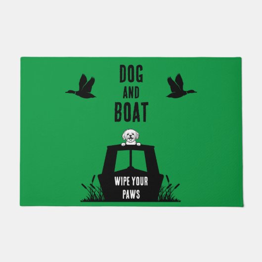ナローボートカナルボート犬のオーナー ドアマット (正面)