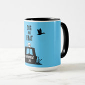 ナローボートカナルボート犬のオーナー マグカップ (正面右)